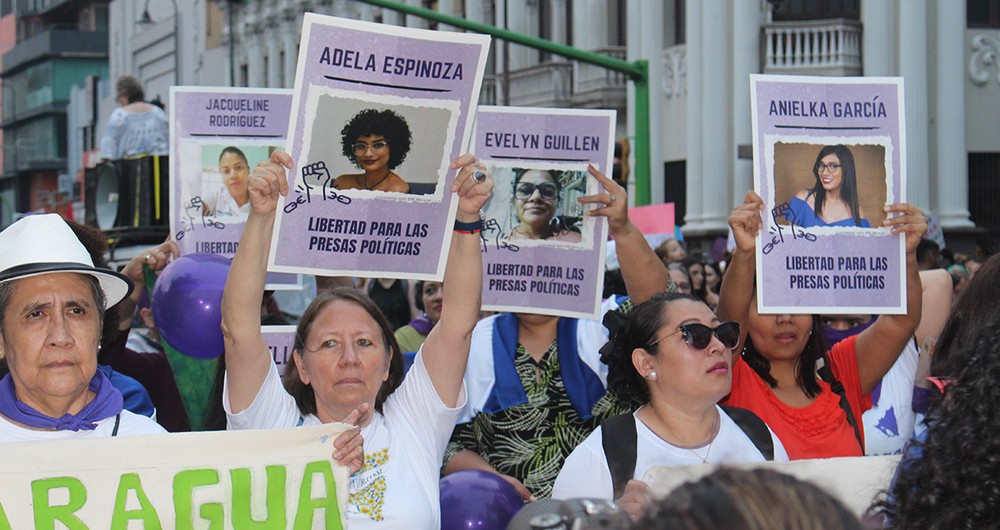 La libertad para las presas políticas, fue una de las demandas predominantes durante la marcha del 8 de marzo en Costa Rica.